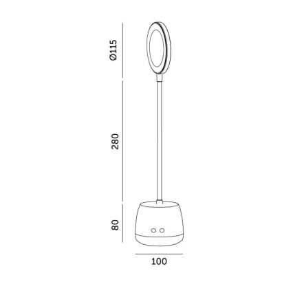 Candeeiro de mesa LED flexível com regulação LUSIA LED/5W/5V 3000/4000K 1200 mAh preto