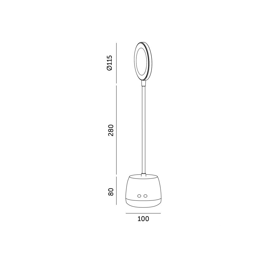 Candeeiro de mesa LED flexível com regulação LUSIA LED/5W/5V 3000/4000K 1200 mAh preto