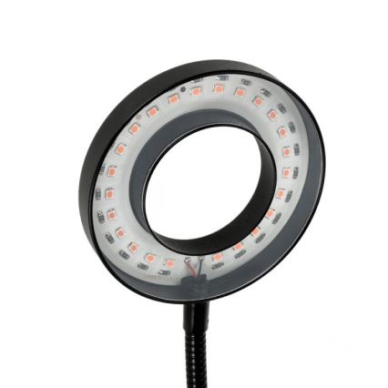 Candeeiro de mesa LED flexível regulável com clip para plantas de cultivo VITARO 2xLED/4W/230V preto