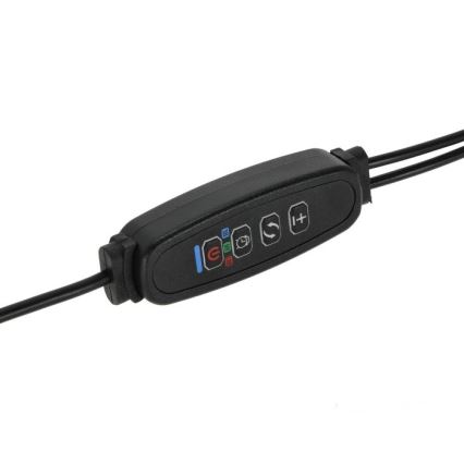 Candeeiro de mesa LED flexível regulável com clip para plantas de cultivo VITARO 2xLED/4W/230V preto