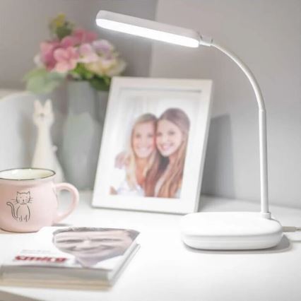Candeeiro de mesa LED flexível regulável LED/12W/230V 3000K/4000K/6500K branco