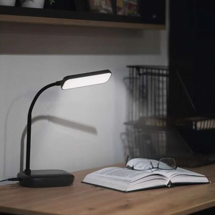Candeeiro de mesa LED flexível regulável LED/12W/230V 3000K/4000K/6500K preto