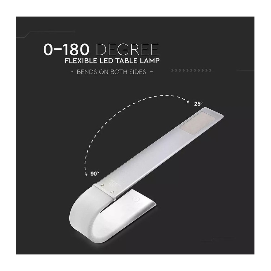 Candeeiro de mesa LED flexível regulável LED/6,5W/5V 3000K/4500K/6000