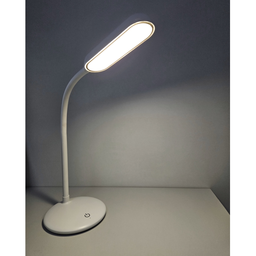 Candeeiro de mesa LED flexível tátil com regulação LED/6W/5V USB 1200 mAh branco