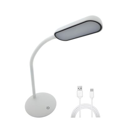 Candeeiro de mesa LED flexível tátil com regulação LED/6W/5V USB 1200 mAh branco