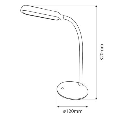 Candeeiro de mesa LED flexível tátil com regulação LED/6W/5V USB 1200 mAh branco