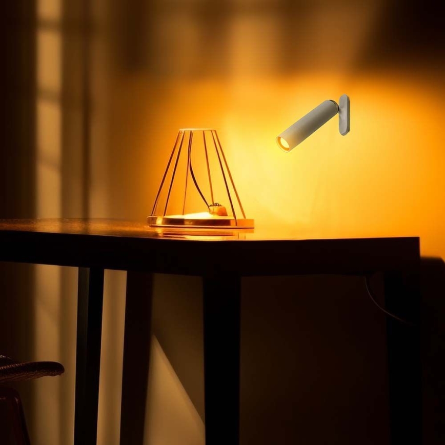 Candeeiro de mesa LED magnético, recarregável e regulável 3em1 LED/3W/5V 4000K 1500 mAh branco