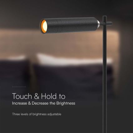 Candeeiro de mesa LED magnético, recarregável e regulável 3em1 LED/3W/5V 4000K 1500 mAh preto