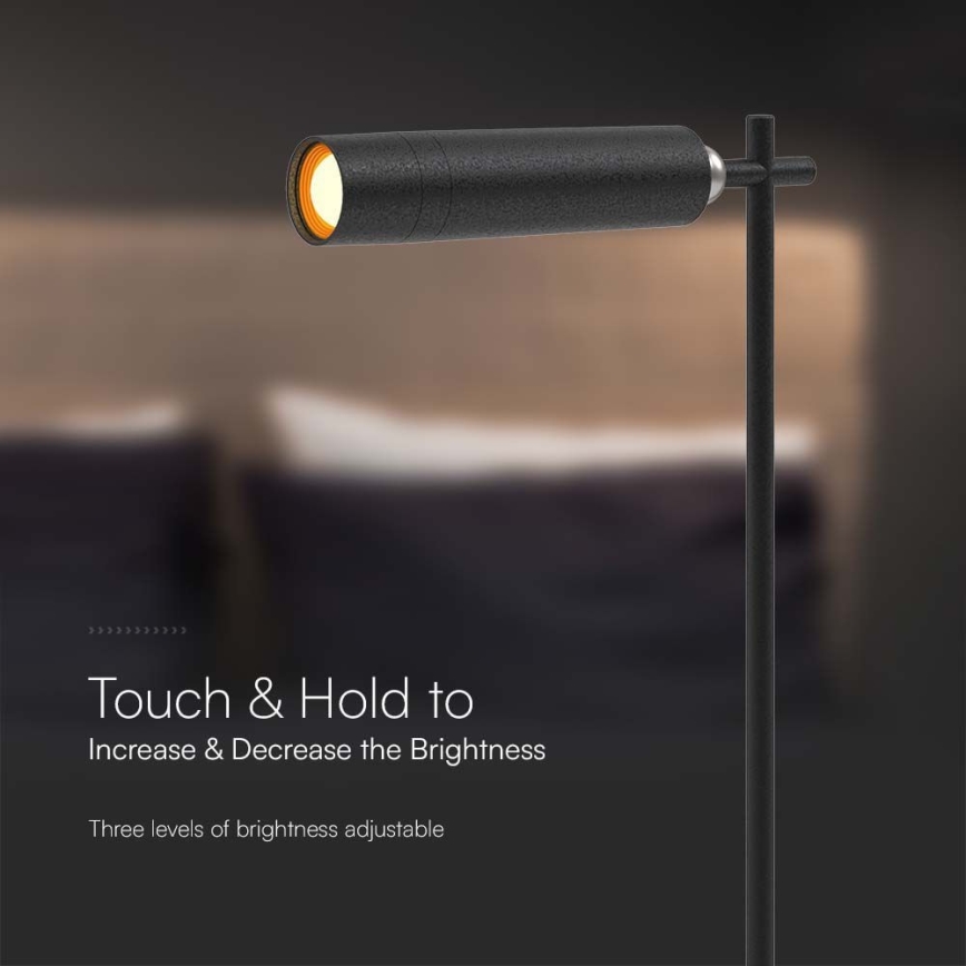 Candeeiro de mesa LED magnético, recarregável e regulável 3em1 LED/3W/5V 4000K 1500 mAh preto