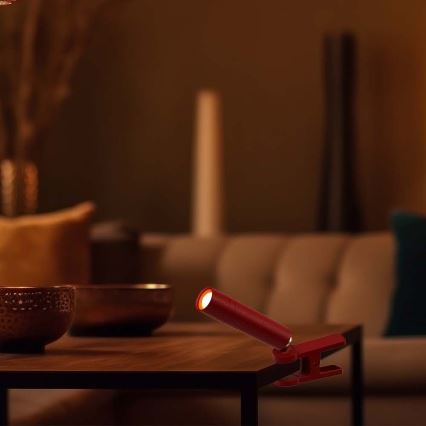 Candeeiro de mesa LED magnético, recarregável e regulável 3em1 LED/3W/5V 4000K 1500 mAh vermelho