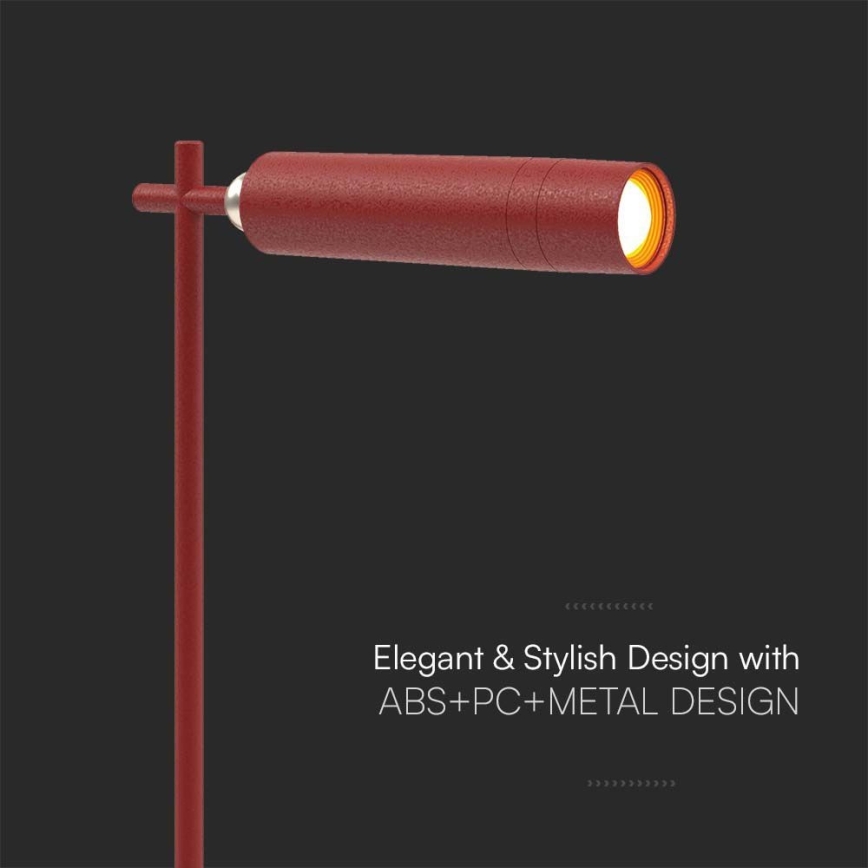 Candeeiro de mesa LED magnético, recarregável e regulável 3em1 LED/3W/5V 4000K 1500 mAh vermelho