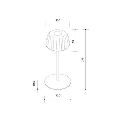 Candeeiro de mesa LED para exterior VIVIEN LED/3W/5V 2700K 1600 mAh IP54 branco