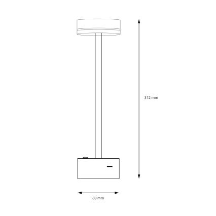 Candeeiro de mesa LED recarregável e regulável SAM LED/5W/5V 3600 mAh preto/dourado