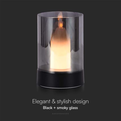 Candeeiro de mesa recarregável LED/2W/5V 3000K 2400 mAh preto