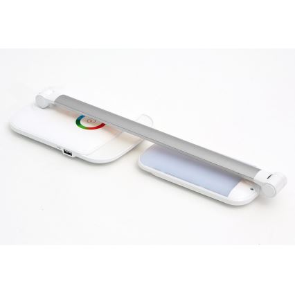 Candeeiro de mesa LED RGB com regulação de toque LED/18W/230V + USB