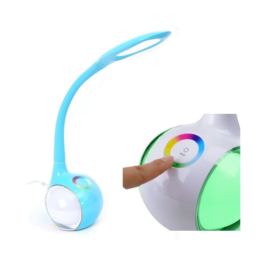 Candeeiro de mesa LED RGB com regulação LED/7W/230V azul