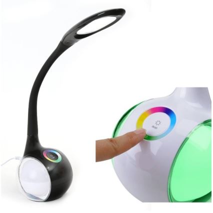 Candeeiro de mesa LED RGB com regulação LED/7W/230V preto
