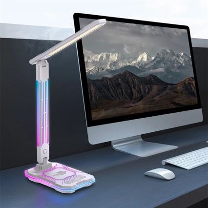 Candeeiro de mesa tácil LED RGB com regulação com carregamento sem fios LED/7,5W/5V 2700-5300K branco