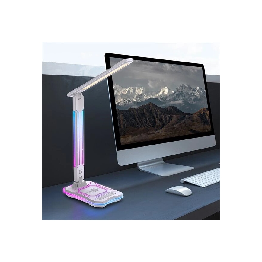 Candeeiro de mesa tácil LED RGB com regulação com carregamento sem fios LED/7,5W/5V 2700-5300K branco