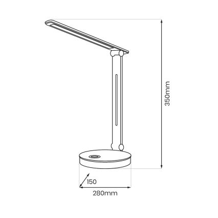Candeeiro de mesa LED RGBW BRUNO LED/5W/5V 3000/4500/6000K preto