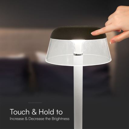 Candeeiro de mesa LED tátil com regulação LED/3W/5V 3000-6000K 1800 mAh branco