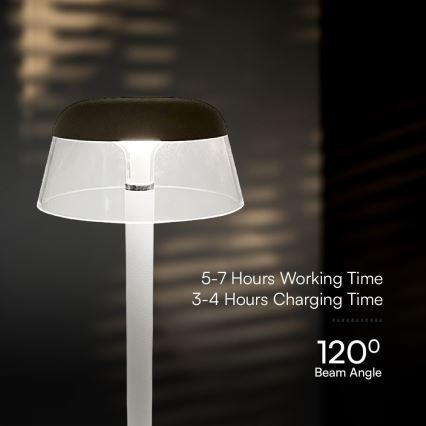 Candeeiro de mesa LED tátil com regulação LED/3W/5V 3000-6000K 1800 mAh branco