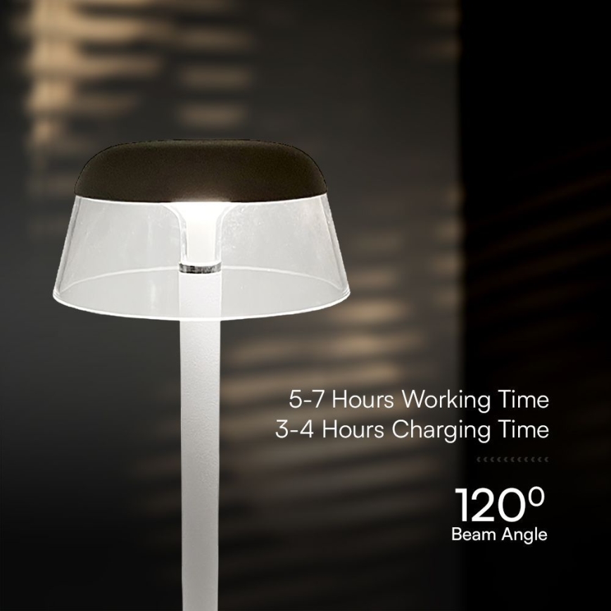 Candeeiro de mesa LED tátil com regulação LED/3W/5V 3000-6000K 1800 mAh branco