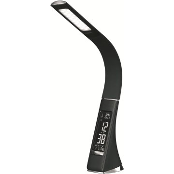 Candeeiro de mesa LED tátil dimerizável com ecrã LED/10W/5V preto