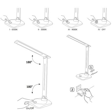 Candeeiro de mesa LED TOLEDO LED/8W/230V