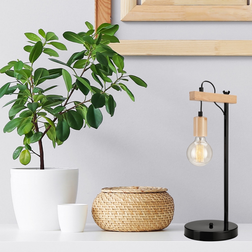 Candeeiro de mesa LEON 1xE27/60W/230V faia - FSC certificado