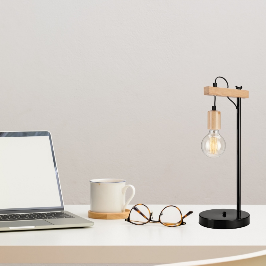 Candeeiro de mesa LEON 1xE27/60W/230V faia - FSC certificado