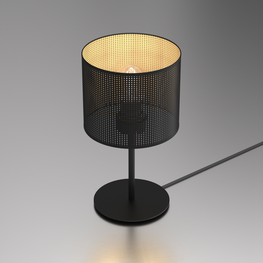 Candeeiro de mesa LOFT SHADE 1xE27/60W/230V diâmetro 18 cm preto/dourado