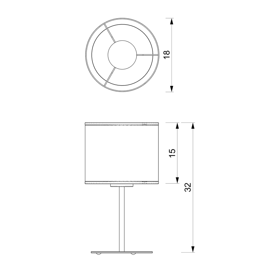 Candeeiro de mesa LOFT SHADE 1xE27/60W/230V diâmetro 18 cm preto/dourado