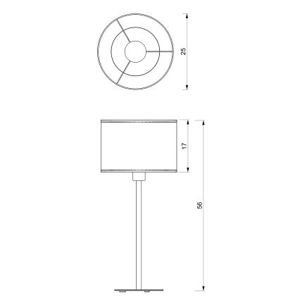 Candeeiro de mesa LOFT SHADE 1xE27/60W/230V diâmetro 25 cm branco/dourado
