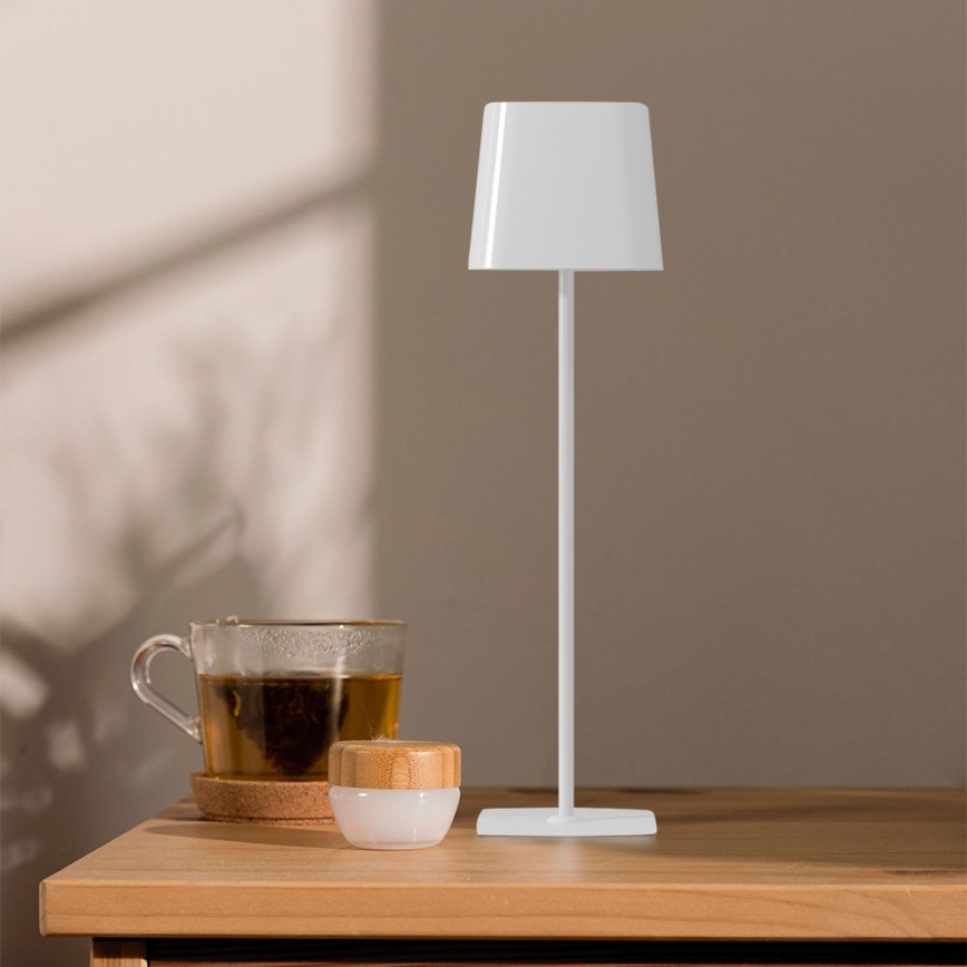 Candeeiro de mesa solar recarregável e regulável por toque LED LED/5W/5V 3000-6000K 3600 mAh IP65 branco