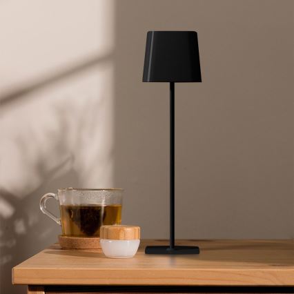Candeeiro de mesa solar recarregável e regulável por toque LED LED/5W/5V 3000-6000K 3600 mAh IP65 preto