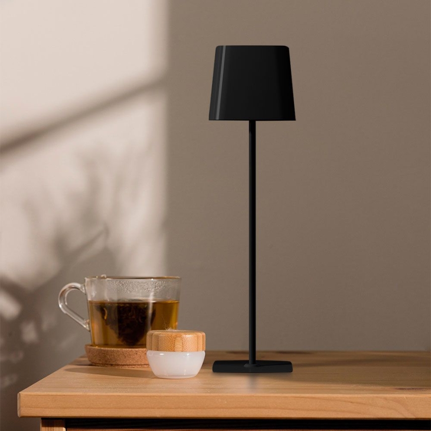 Candeeiro de mesa solar recarregável e regulável por toque LED LED/5W/5V 3000-6000K 3600 mAh IP65 preto