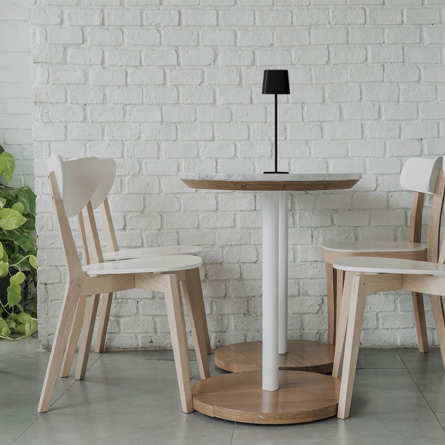 Candeeiro de mesa solar recarregável e regulável por toque LED LED/5W/5V 3000-6000K 3600 mAh IP65 preto