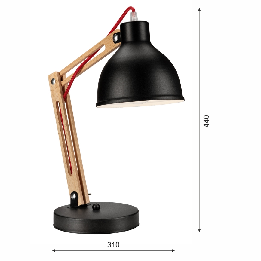 Candeeiro de mesa MARCELLO 1xE27/60W/230V faia - FSC certificado