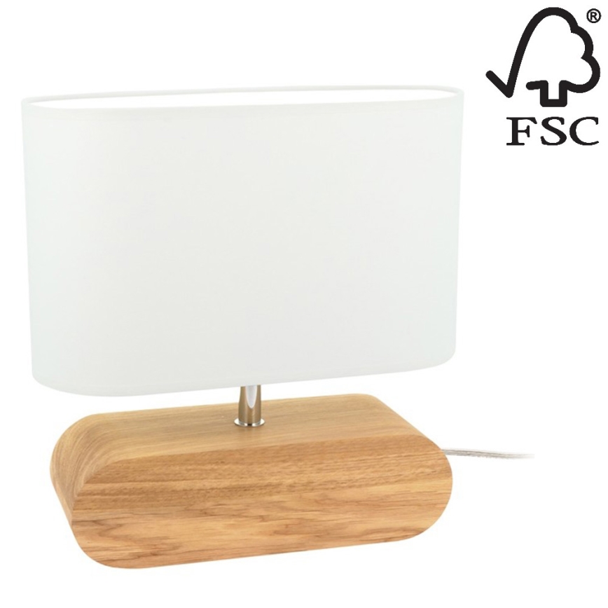Candeeiro de mesa MARINNA 1xE27/25W/230V carvalho - certificado por FSC