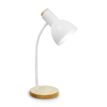 Candeeiro de mesa MARMA 1xE27/60W/230V branco/árvore da borracha