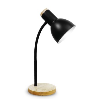 Candeeiro de mesa MARMA 1xE27/60W/230V preto/árvore da borracha