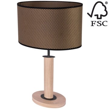 Candeeiro de mesa MERCEDES 1xE27/40W/230V 46 cm castanho/carvalho – FSC certificado