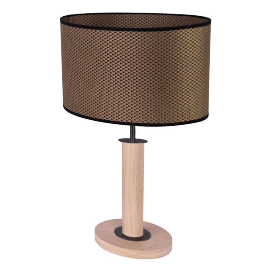 Candeeiro de mesa MERCEDES 1xE27/40W/230V 46 cm castanho/carvalho