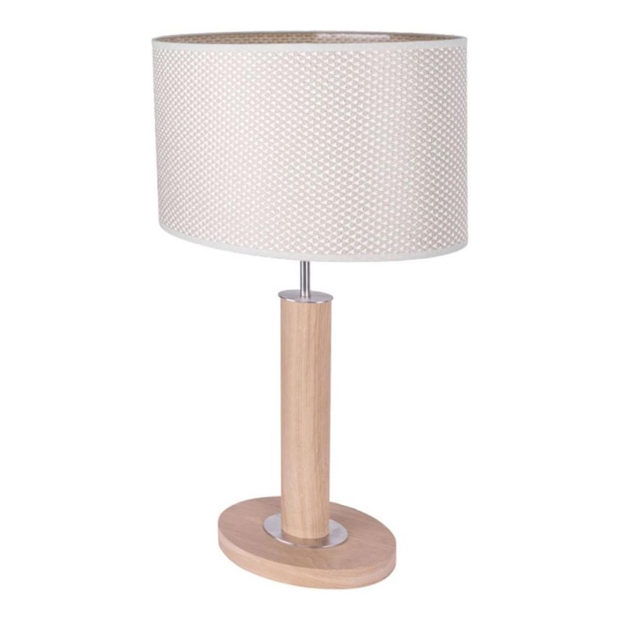 Candeeiro de mesa MERCEDES 1xE27/40W/230V 46 cm creme/carvalho