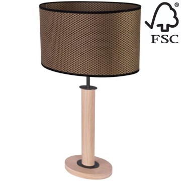 Candeeiro de mesa MERCEDES 1xE27/40W/230V 60 cm castanho/carvalho – FSC certificado