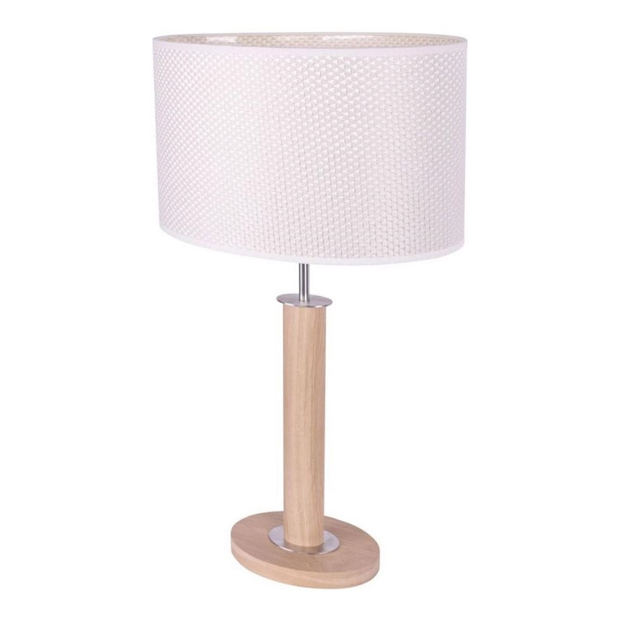Candeeiro de mesa MERCEDES 1xE27/40W/230V 60 cm creme/carvalho