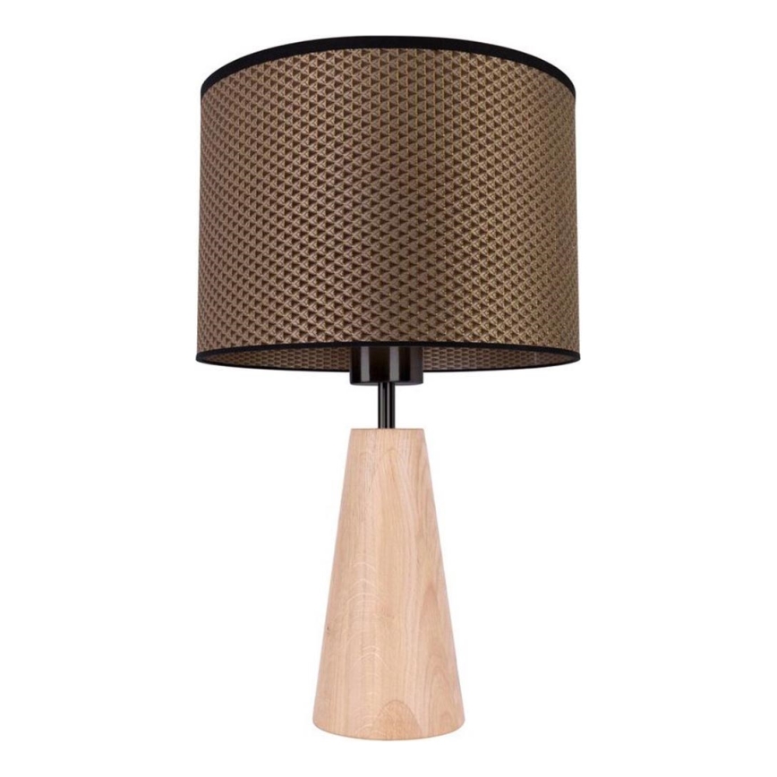Candeeiro de mesa MERCEDES 1xE27/40W/230V diâmetro 43 cm castanho/carvalho