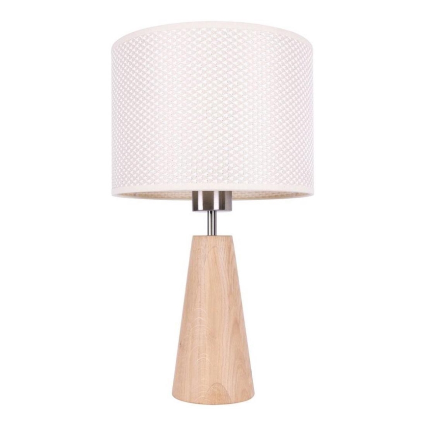 Candeeiro de mesa MERCEDES 1xE27/40W/230V diâmetro 43 cm creme/carvalho