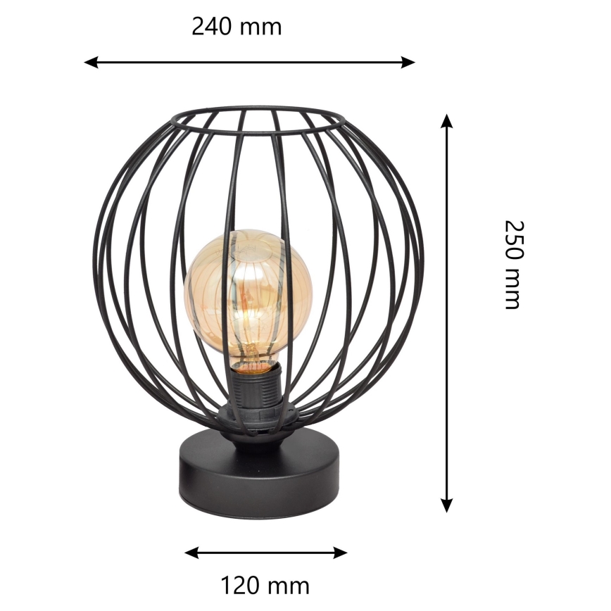 Candeeiro de mesa MERCURE 1xE27/15W/230V preto